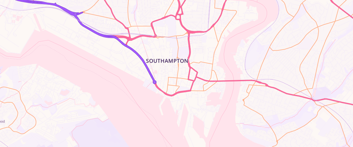 Map showing the location of Queensway Service Station