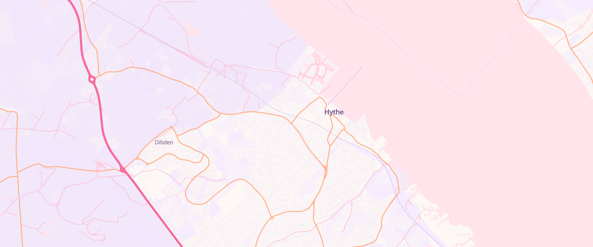 Map showing the location of Shell Hythe