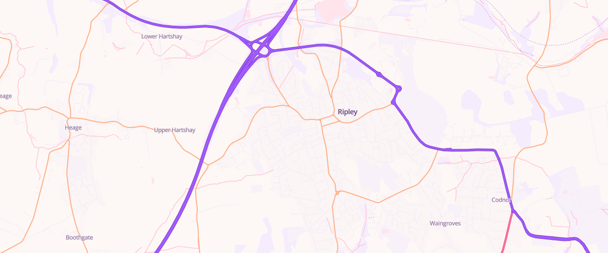 Map showing the location of Our Coop Hartshay Hill