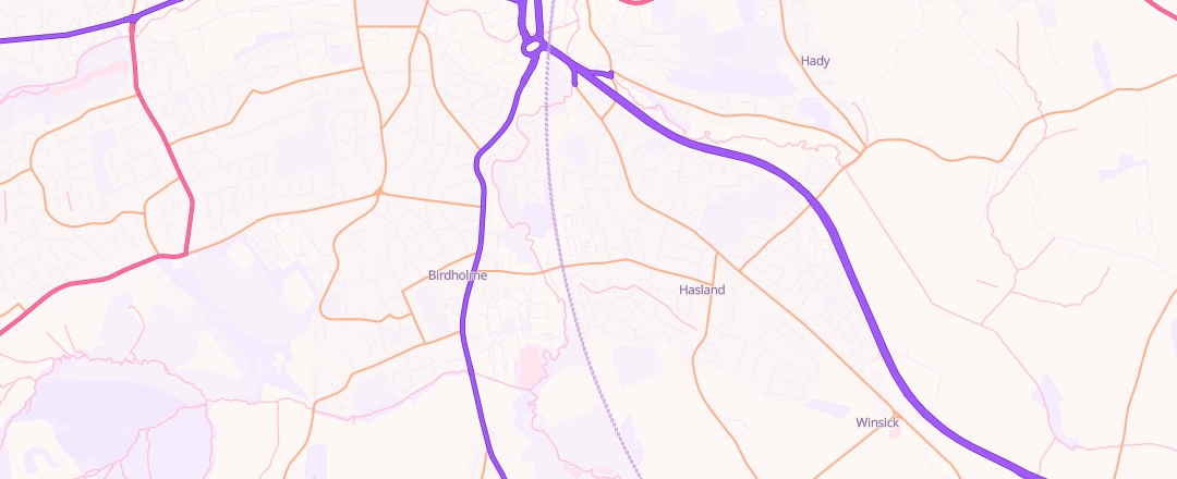 Map showing Cherrys Mot Testing Centre, Derbyshire