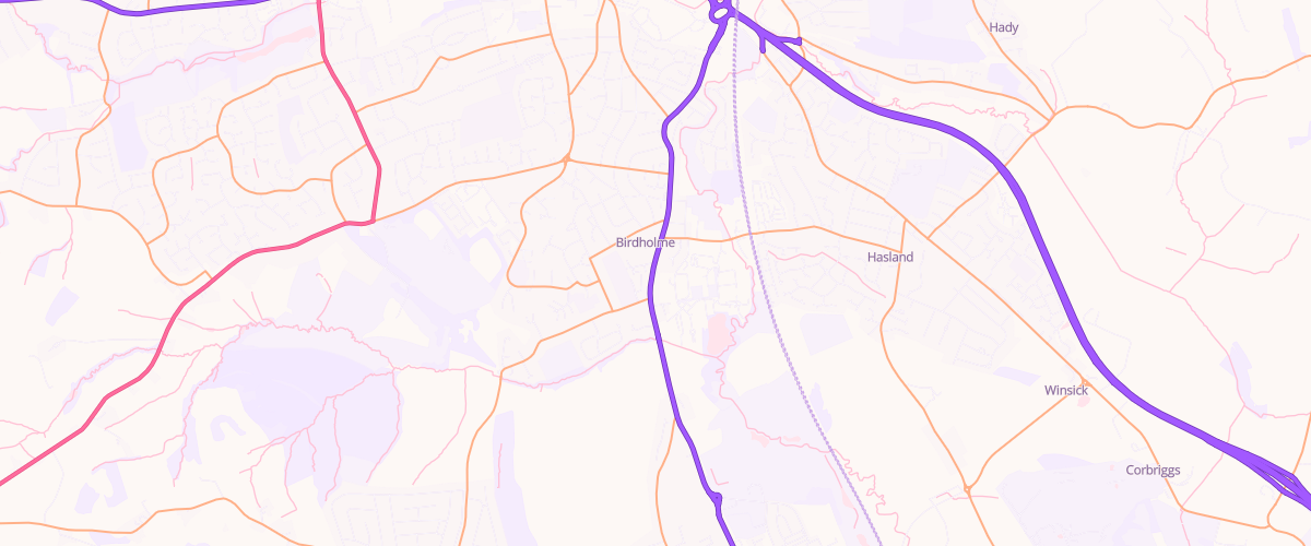 Map showing the location of Asda Birdholme Express Petrol