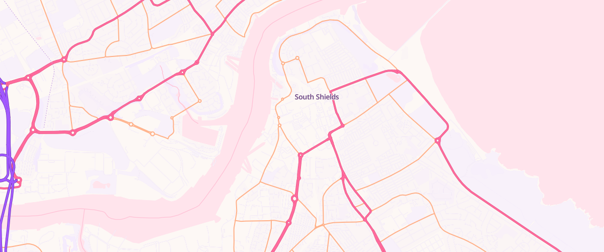 Map showing the location of Asda South Shields Superstore
