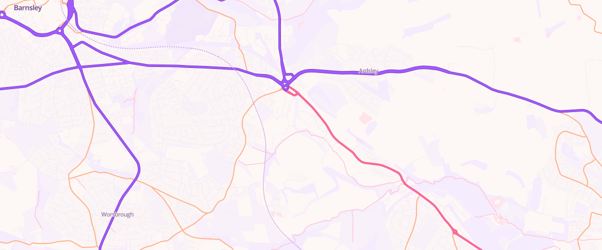 Map showing the location of Barnsley Extra Petrol Filling