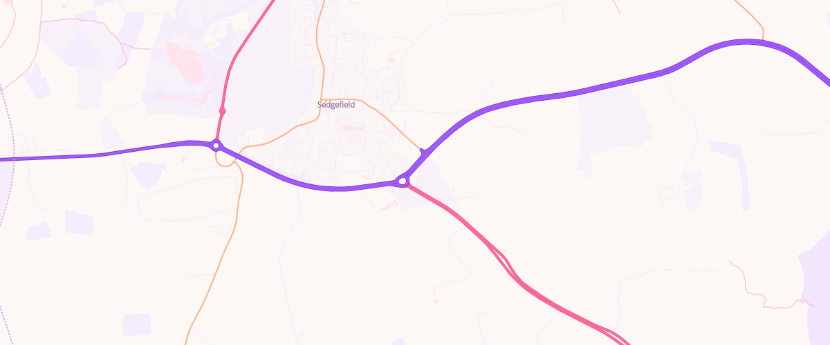 Map showing the location of Rontec Sedgefield
