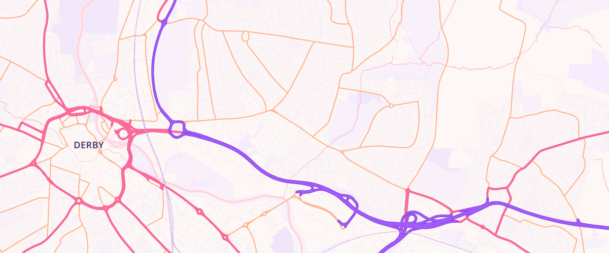 Map showing the location of Chaddesden Esso Express