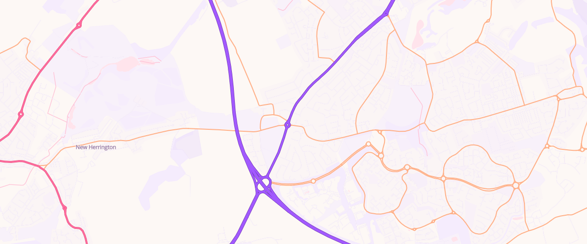Map showing the location of Silksworth Rd Esso Express