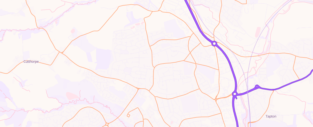 Map showing Newbold Mot Centre, Chesterfield