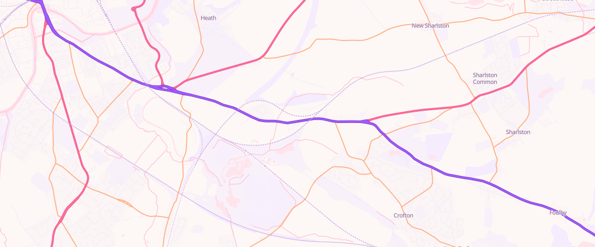 Map showing the location of Redbeck Service Station