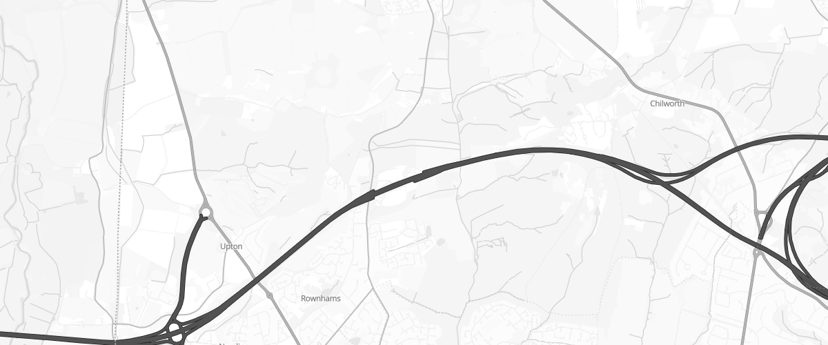 Map showing the location of Rownhams East Mwsa