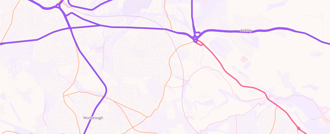Map showing Central Garage, Barnsley