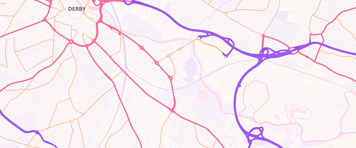 Map showing the location of Asda Pride Park Express