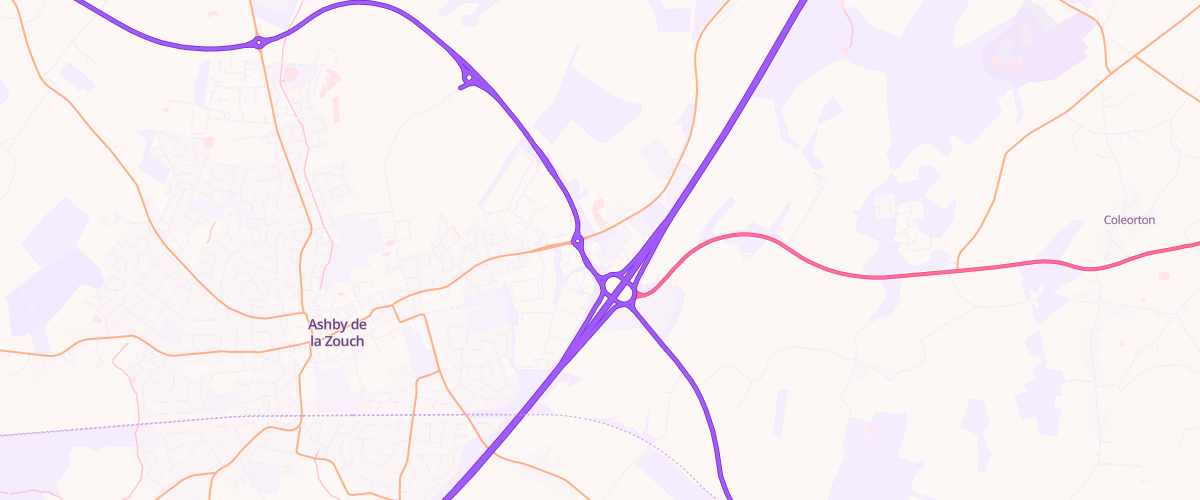 Map showing the location of Asda Ashby Express Petrol