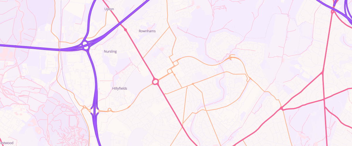 Map showing the location of Sainsburys Lordshill
