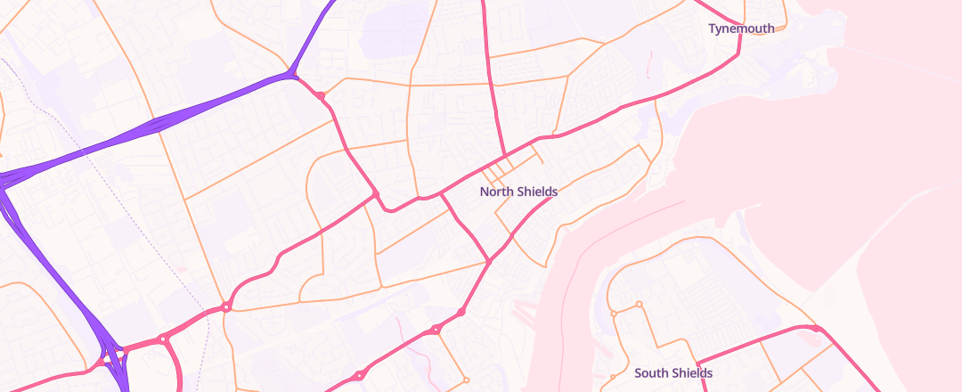Map showing North Shields Test Centre, North Shields