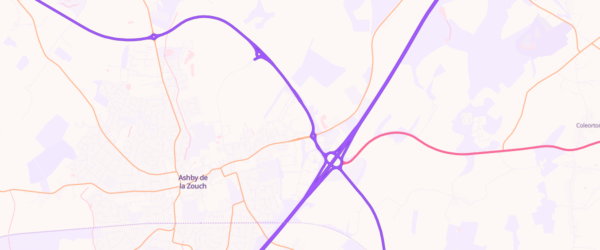 Map showing the location of Ashby De La Zouch