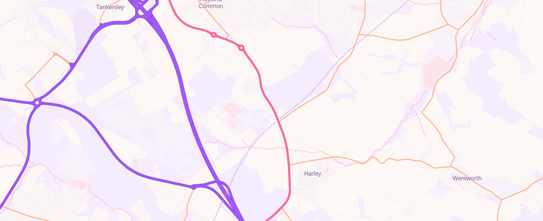 Map showing Lidgett Garage, Barnsley