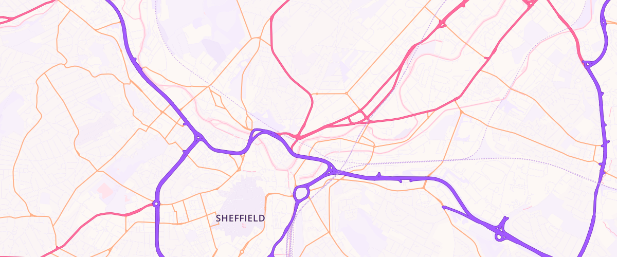 Map showing the location of Sheffield Extra Petrol Filling