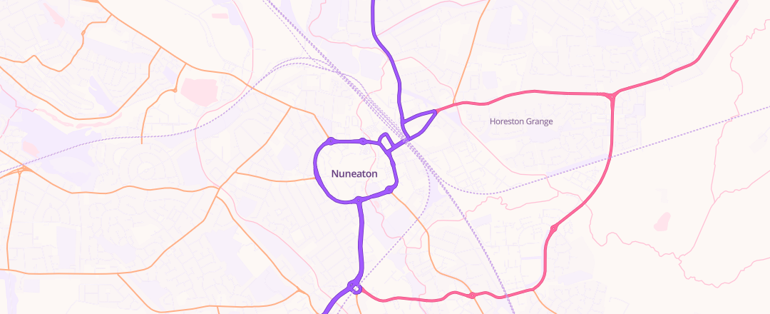 Map showing Kwik - Fit, Nuneaton