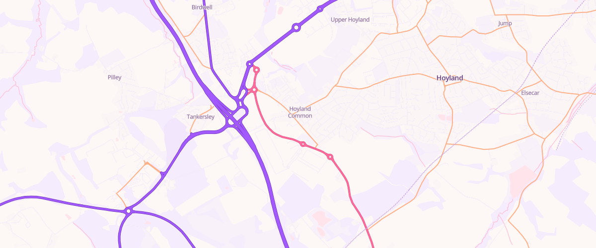 Map showing the location of Mfg Hoyland Common