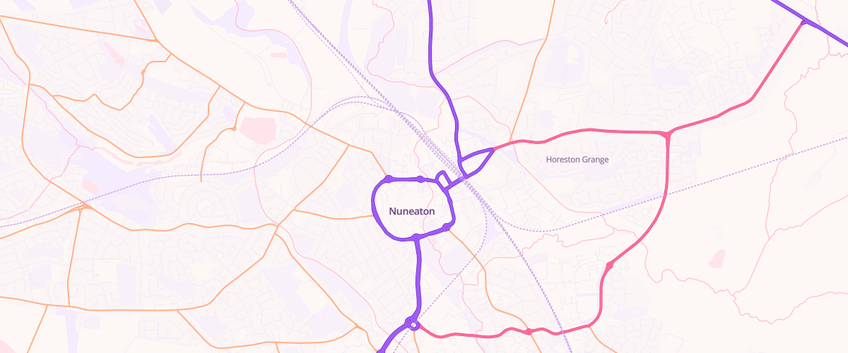 Map showing the location of Asda Nuneaton Superstore
