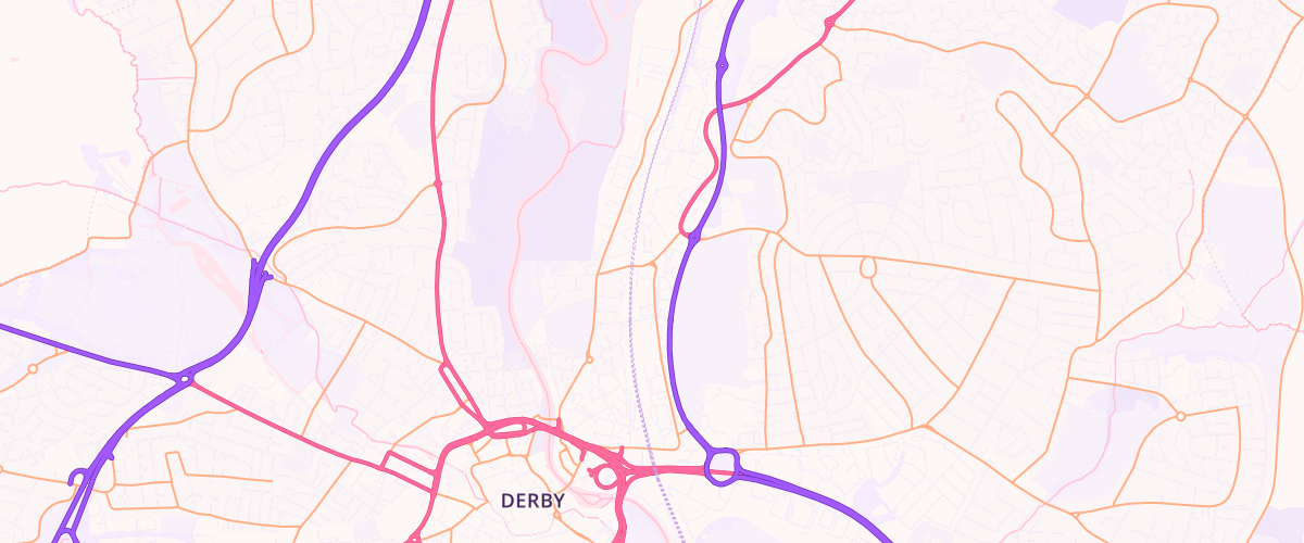 Map showing the location of Mfg Derby