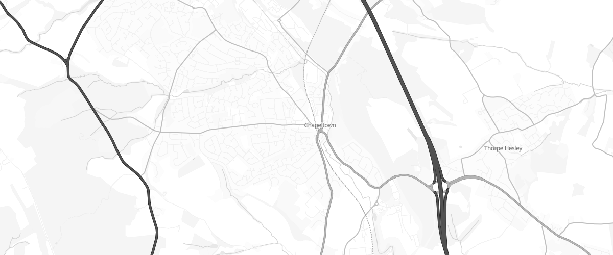 Map showing the location of Chapeltown Esso Express