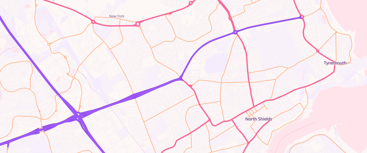 Map showing the location of North Shields Beach Rd