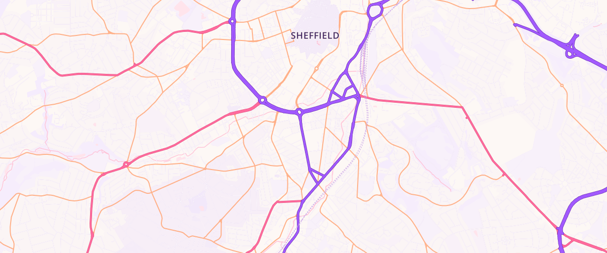 Map showing the location of Bramall Service Station