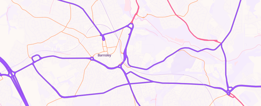 Map showing Queens Road Mot Centre, Barnsley