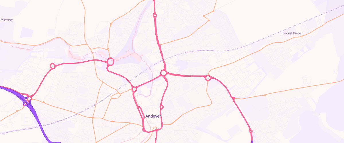 Map showing the location of Andover Extra Petrol Filling