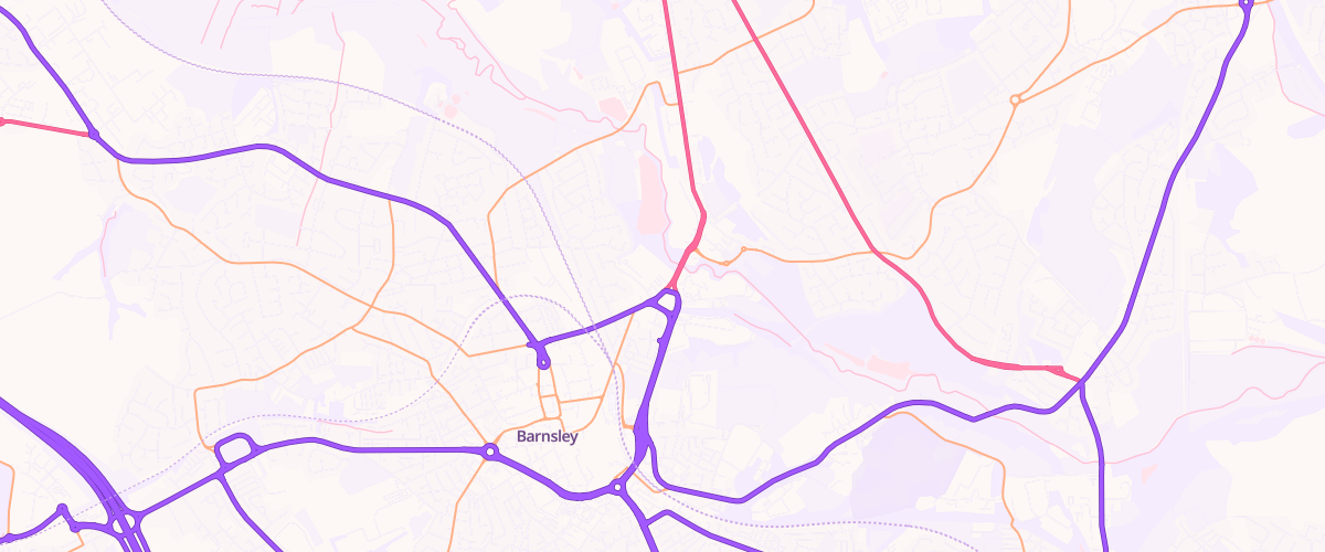 Map showing the location of Asda Barnsley Superstore