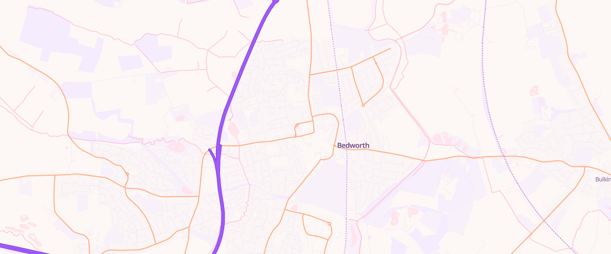 Map showing the location of Bedworth Extra Petrol Filling