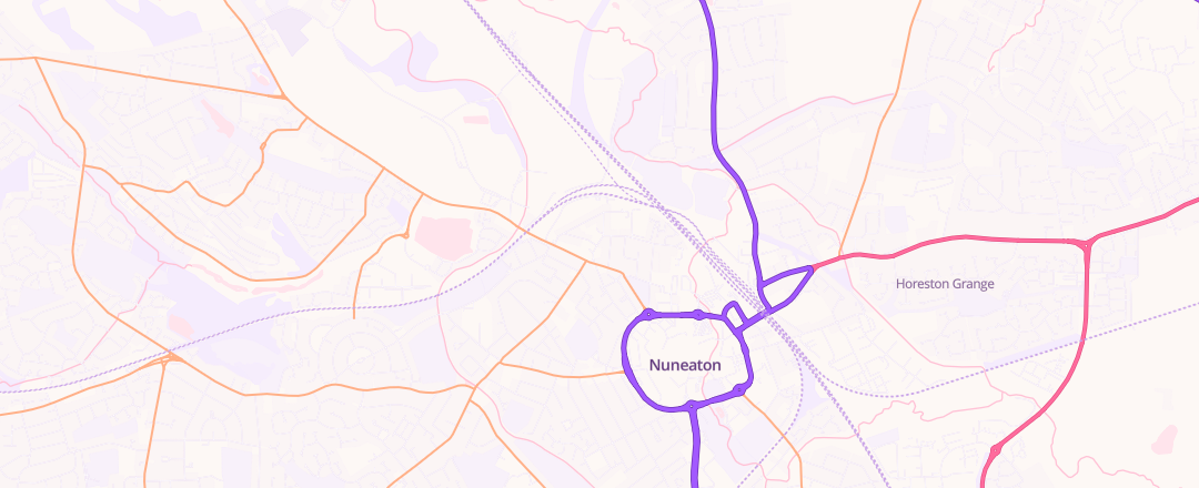 Map showing Aston Road Garage Limited, Nuneaton