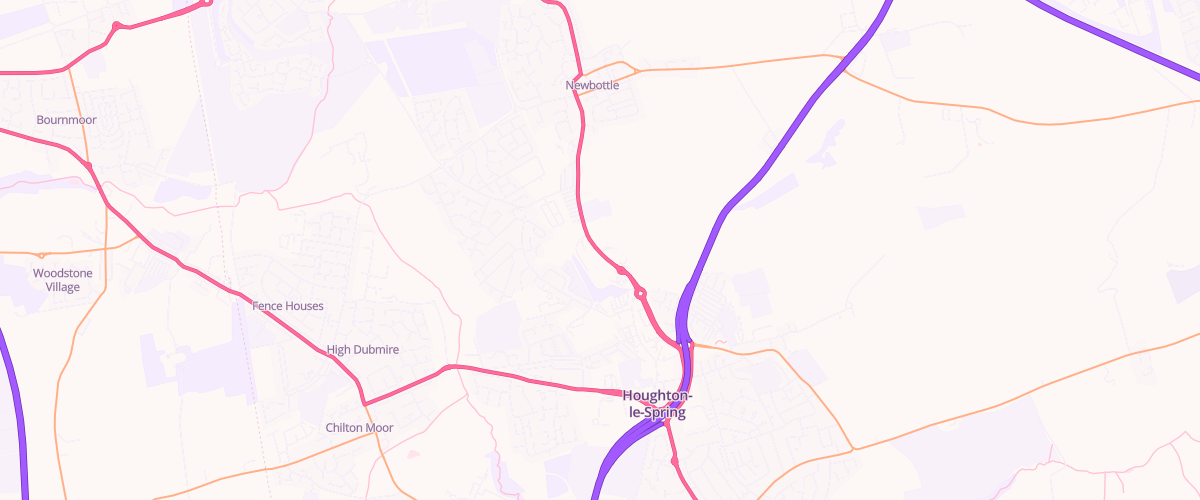 Map showing the location of Houghton Le Spring Petrol