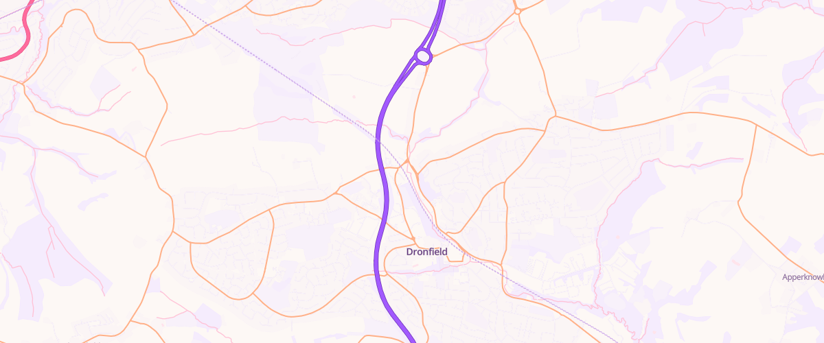 Map showing the location of Sainsburys Dronfield