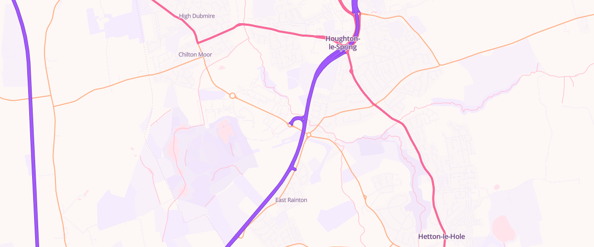Map showing the location of Eg Rainton Pfs