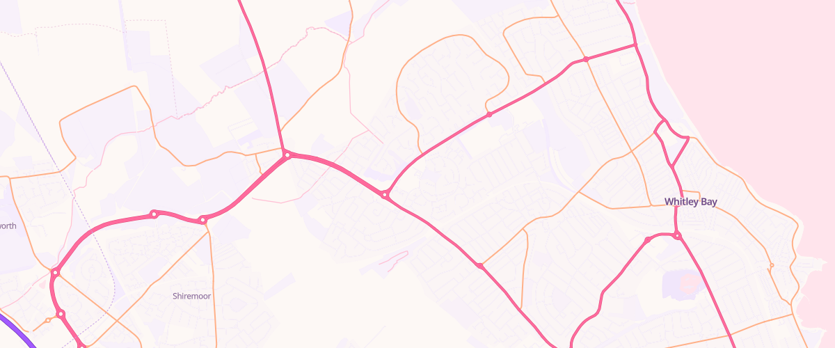Map showing the location of Sainsburys Whitley Bay