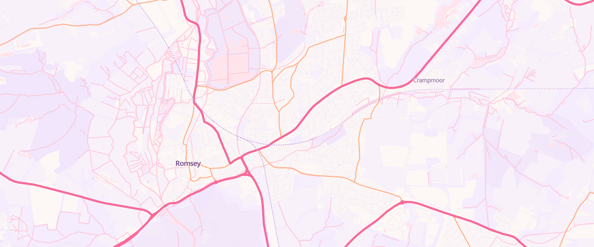 Map showing the location of Southern Co-Op Romsey Winchester