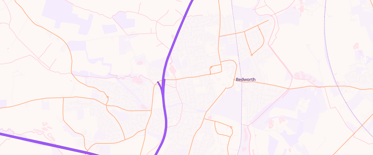 Map showing the location of Mfg Bedworth