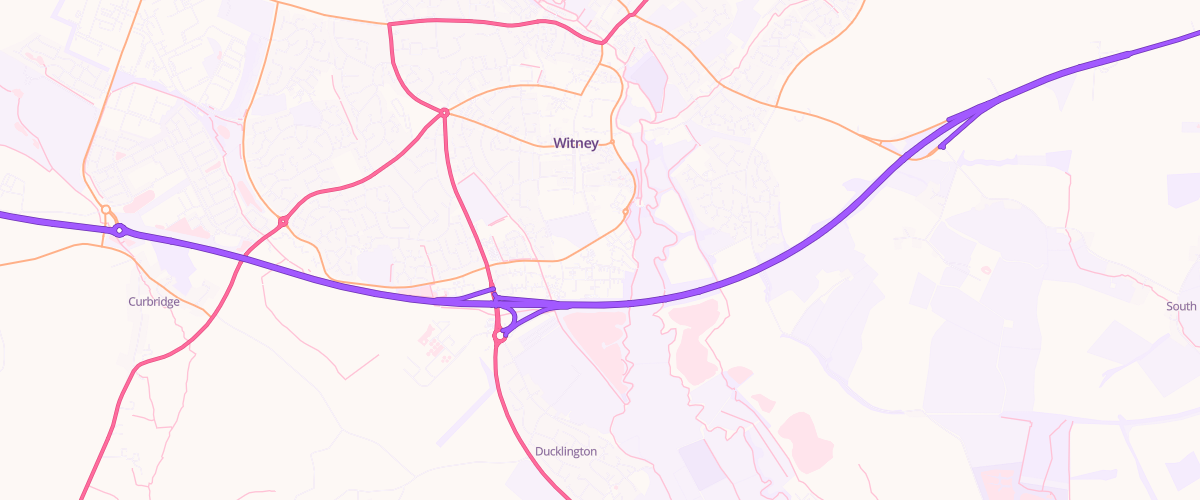 Map showing the location of Witney Station Ln Esso