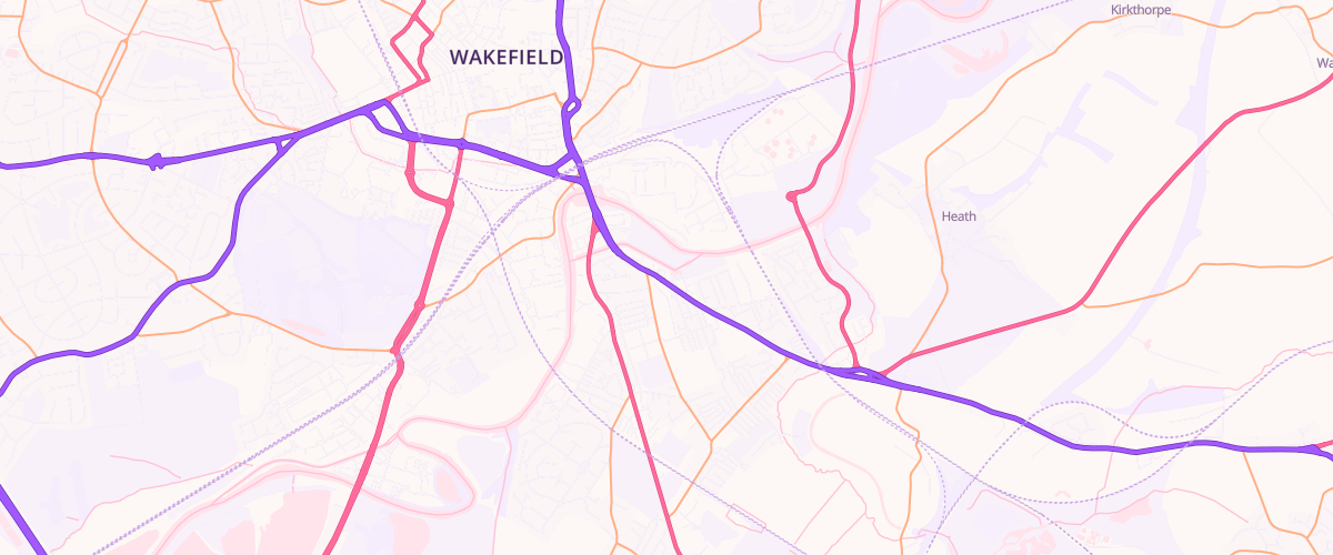 Map showing the location of Fall Ings Service Station