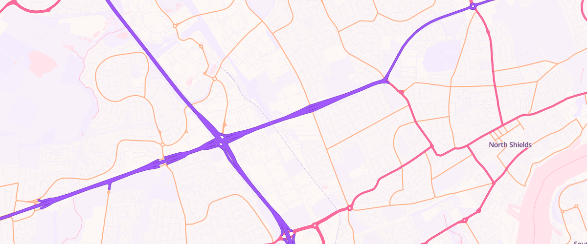 Map showing the location of North Shields Extra Petrol