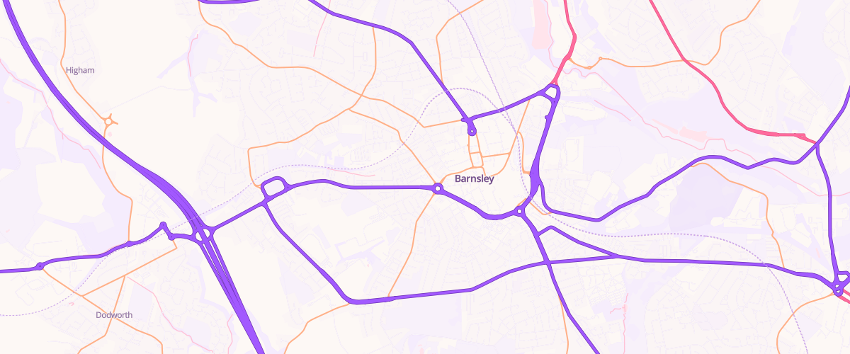 Map showing the location of Wharncliffe Garage
