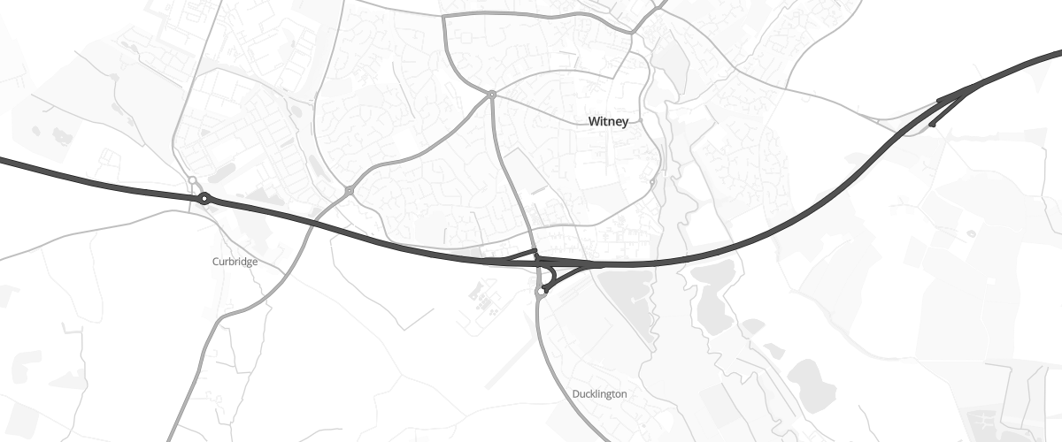 Map showing the location of Witney Station Ln Esso