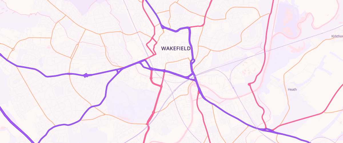 Map showing the location of Sainsburys Wakefield