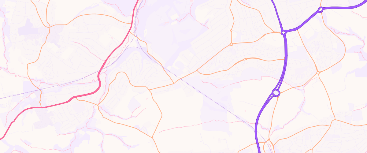 Map showing the location of Mfg Bradway