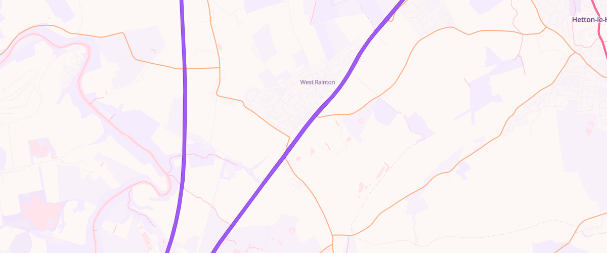 Map showing the location of West Rainton Service Station