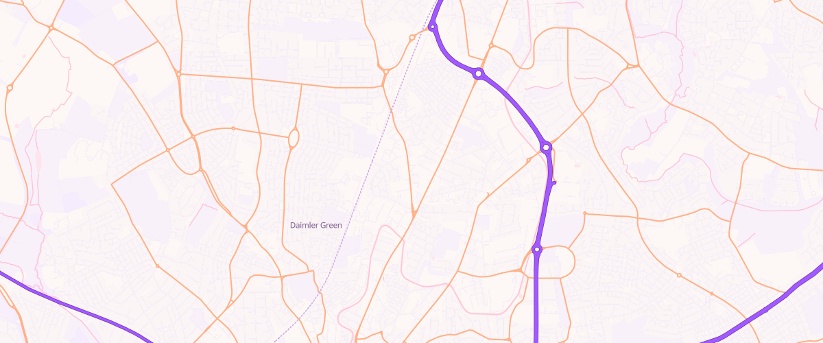 Map showing the location of Rontec Lockhurst Lane