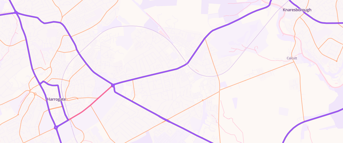 Map showing the location of Harrogate Esso Express