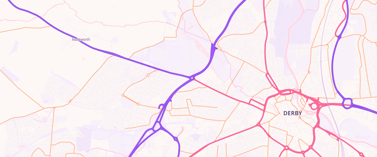 Map showing the location of Asda Mackworth Express Petrol